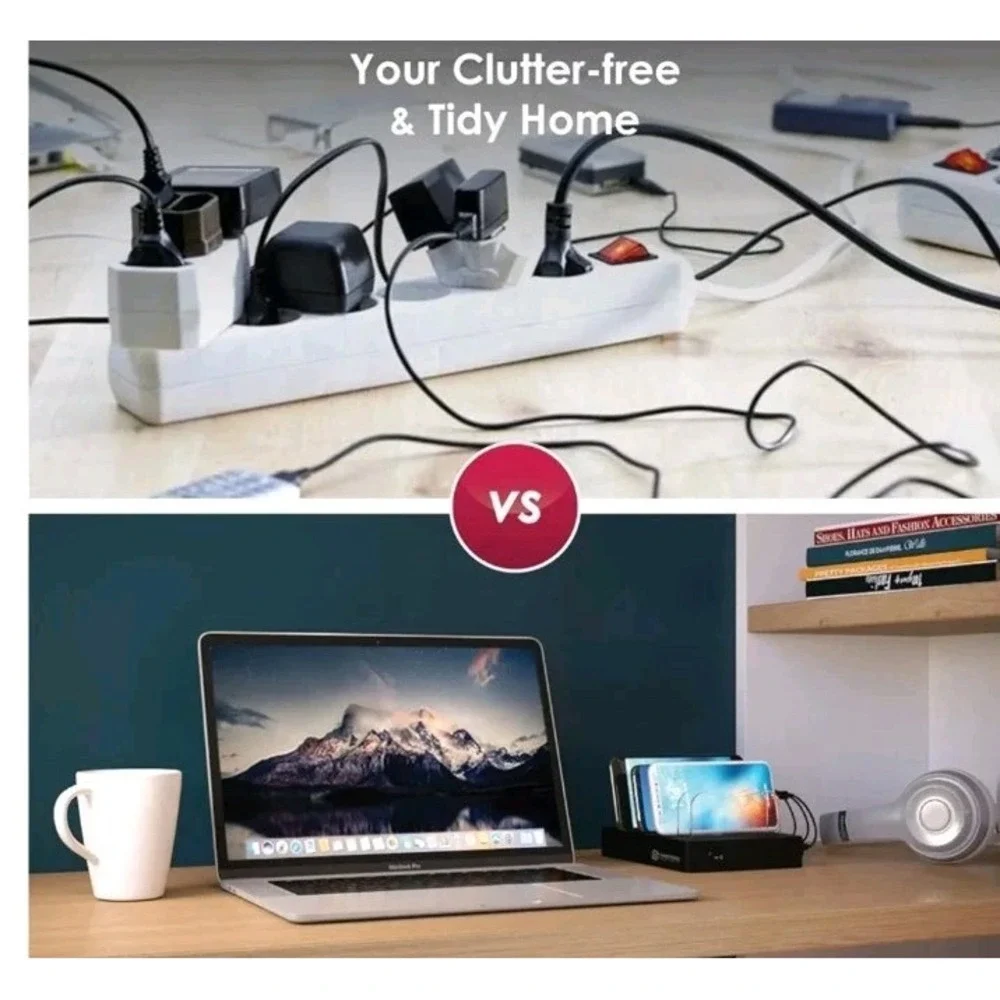 TIMSTOOL FAST-USB Charger Station Organizer 6 Devices AT A TIME #1162‎